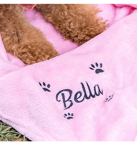Custom Personalised Embroidered Name Flannel Dog Cat Pet Bed Blanket Throw Gift - Picture 8 of 16