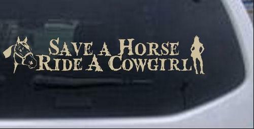 Calcomanía Pegatina Save a Horse Ride a Cowgirl Coche o Camión Ventana Laptop - Imagen 5 de 32