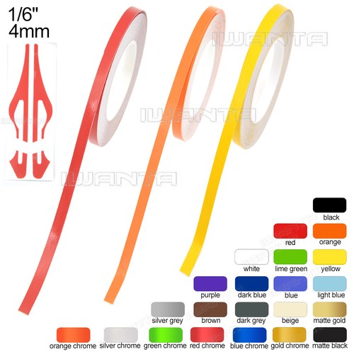23 Colors 1/6" 4mm Pinstriping Pin Stripe DIY Line Vinyl Tape Decals Sticker