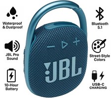 JBL Clip 4 Portable Bluetooth Speaker Waterproof Wireless Rechargeable   Blue