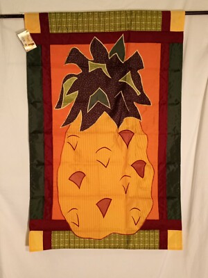 Pineapple With Stitch Work House Flag 28''×44'' Double Sided 
