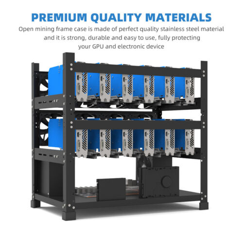 3-Layer 12 GPU Motherboard Bracket Mining Fixing Frame Miner Server Rack Holder - Picture 2 of 12
