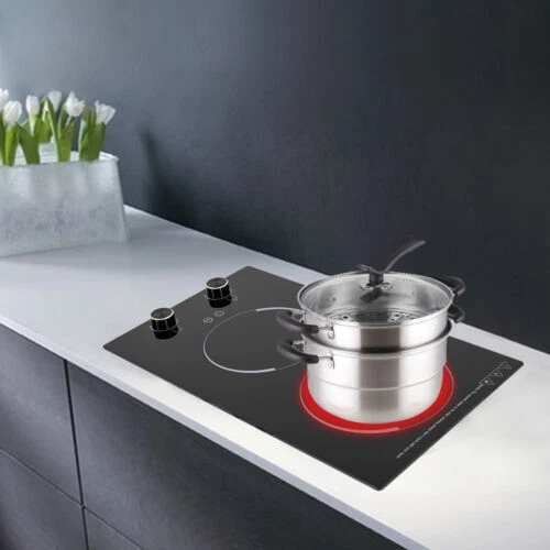 2-Burner Electric Induction Cooktop Stove Top Touch Control w/ Child Lock 2100W