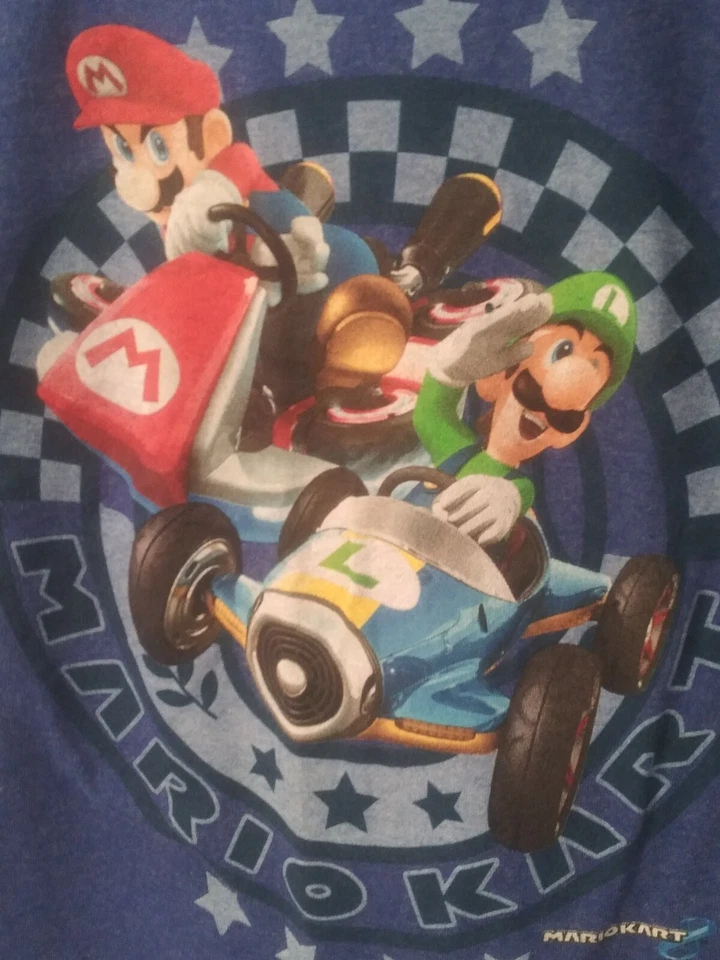 Mario Kart 8 Camiseta Azul Talla Pequeña Algodón Poliéster TM y 2014 Nintendo Foto 3 de 4