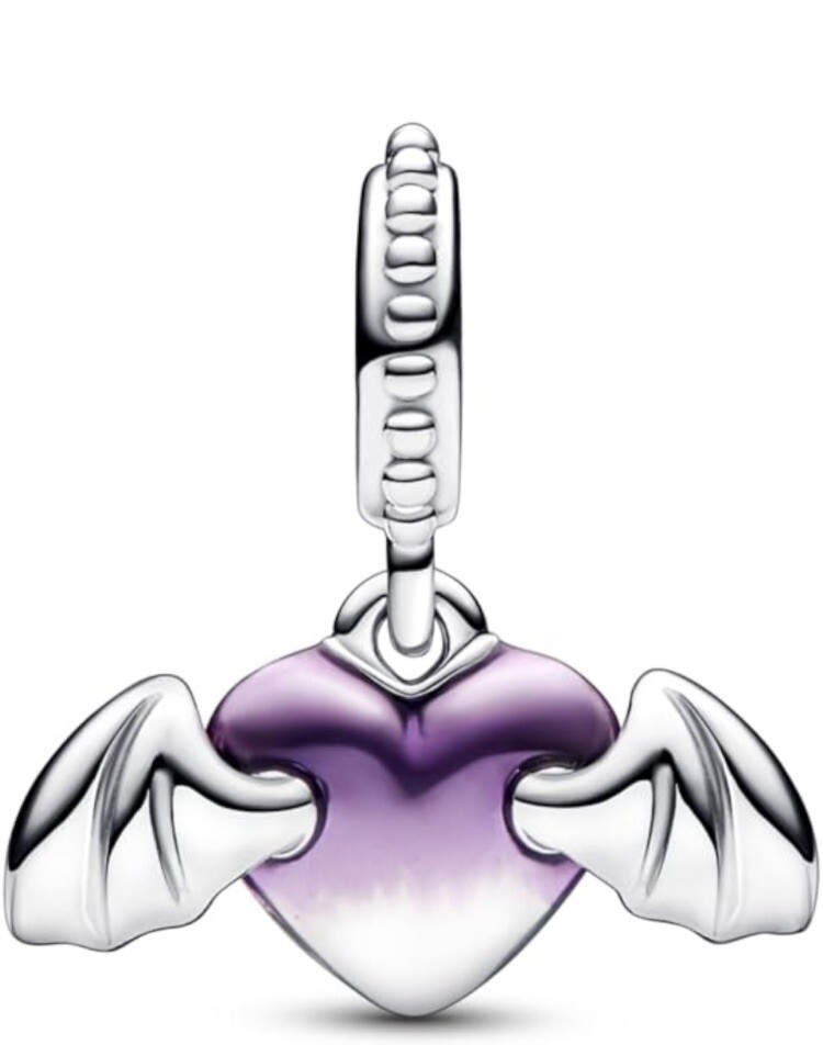 Authentic Pandora Vampire Winged Heart 792290C01 .925 Dangle Charm | eBay