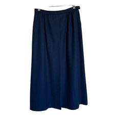 Vintage Pendleton Pencil Skirt Womens Size 8 Blue Solid 100 Virgin Wool Long