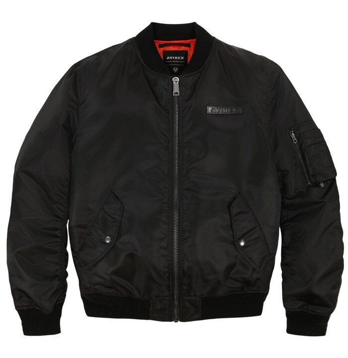 MA-1 AVIREX Avirex Men's Black MA-1 Nylon Bomber Biker Jacket Genuine
