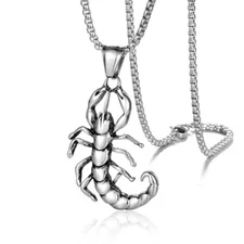 Punk Rock Stainless Steel Scorpion Men's Pendant Necklace Chains