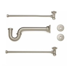 New Brushed Nickel Bathroom Trim Kit for Copper Pipe Extra Long P-Trap- From