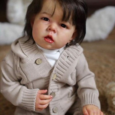 28in Finished Reborn Baby Doll Toddler Boy W/Short Hair Cloth Body Handmade Gift