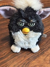 Vintage Furby Black White Blue Eyes Skunk NON Working Tiger Electronics 1998