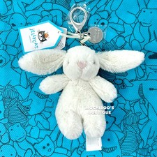 Jellycat BASHFUL BUNNY Cream Bag Charm Plush Accessory NWT Velvety Floppy LOVEY 