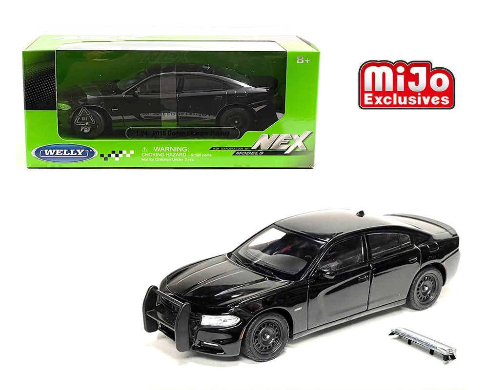 Welly 1:24 2016 Dodge Charger R/T Police Pursuit Unmarked Black