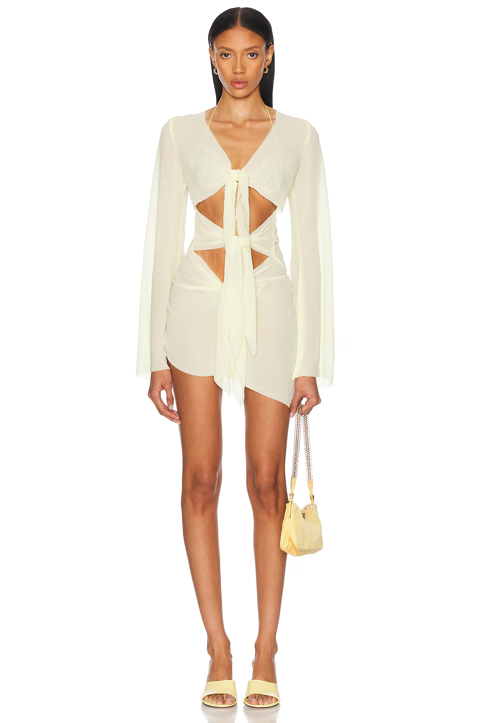 Bananhot Maci Mini Dress in Daisy Yellow Cover Up XS/S NWT $196