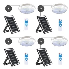 4x Solar Power Ceiling Pendant Light Remote Control Out/Indoor Lamp Waterproof