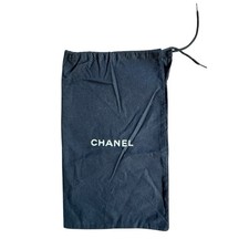 CHANEL dust bag BLACK Travel Storage Cotton DRAWSTRING POUCH 7.5x12  