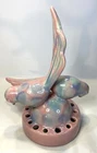 Vintage Royal Haeger Two Birds in Mauve Agate Glaze 9.25” Tall Flower Frog EUC