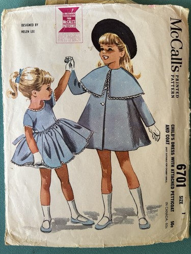 McCall’s 6701 Helen Lee Designed Girl’s Wardrobe - Size 1