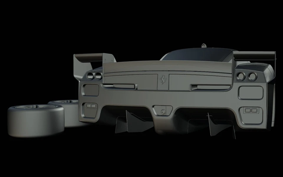 STL файл - Ferrari FXX Evoluzione (2008) - 3D печать 1/87 64 43 32 24 18 Tamiya - Изображение 4 из 4