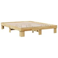 Bed Frame without Mattress Solid Wood Oak Bed Base Single Bed vidaXL