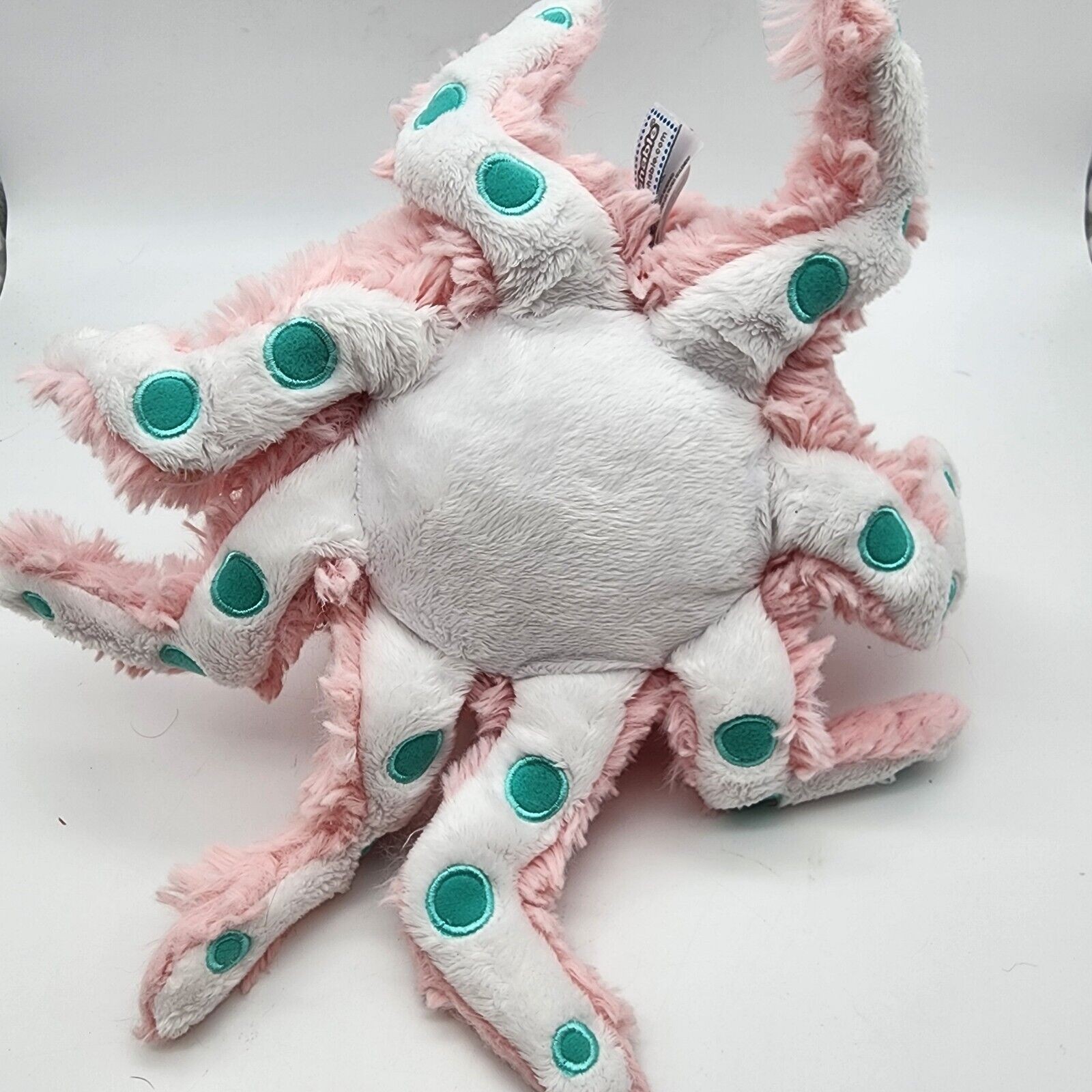 Squishable Pink Octopus Squid Plush 7" Teal Spots Fuzzy Stuffed Animal Toy 2017