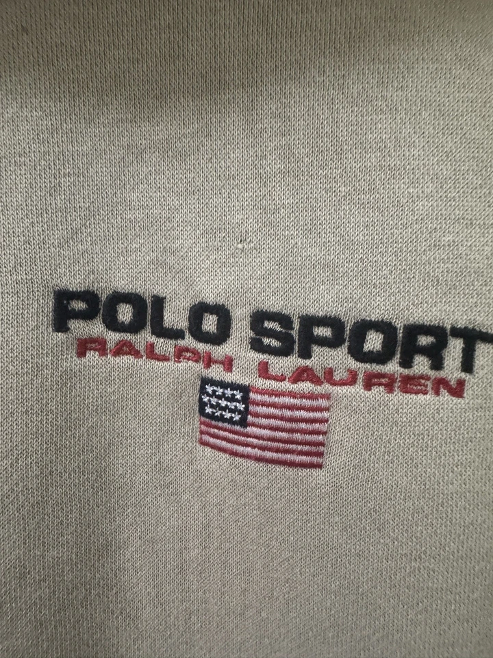 Polo Sport Ralph Lauren Para Hombre Caqui Forrado de Vellón Pullover Sudadera con Capucha Talla Grande Foto 2 de 4
