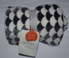 Cloud Island Gray Geo Scallop Plush Baby Blanket Lovey 30 X 40 New