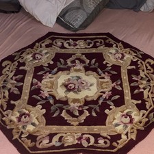 Royal Palace 38x38 Burgundy Octagon Floral 10...
