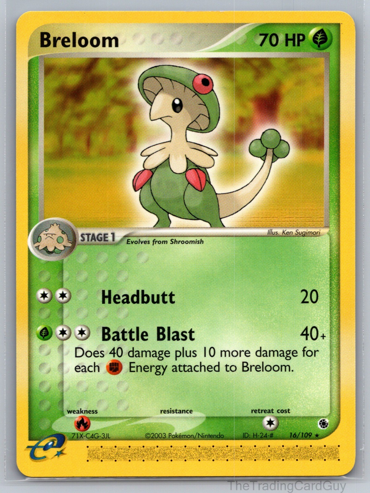 Breloom Rare EX Ruby and Sapphire 16/109 NM