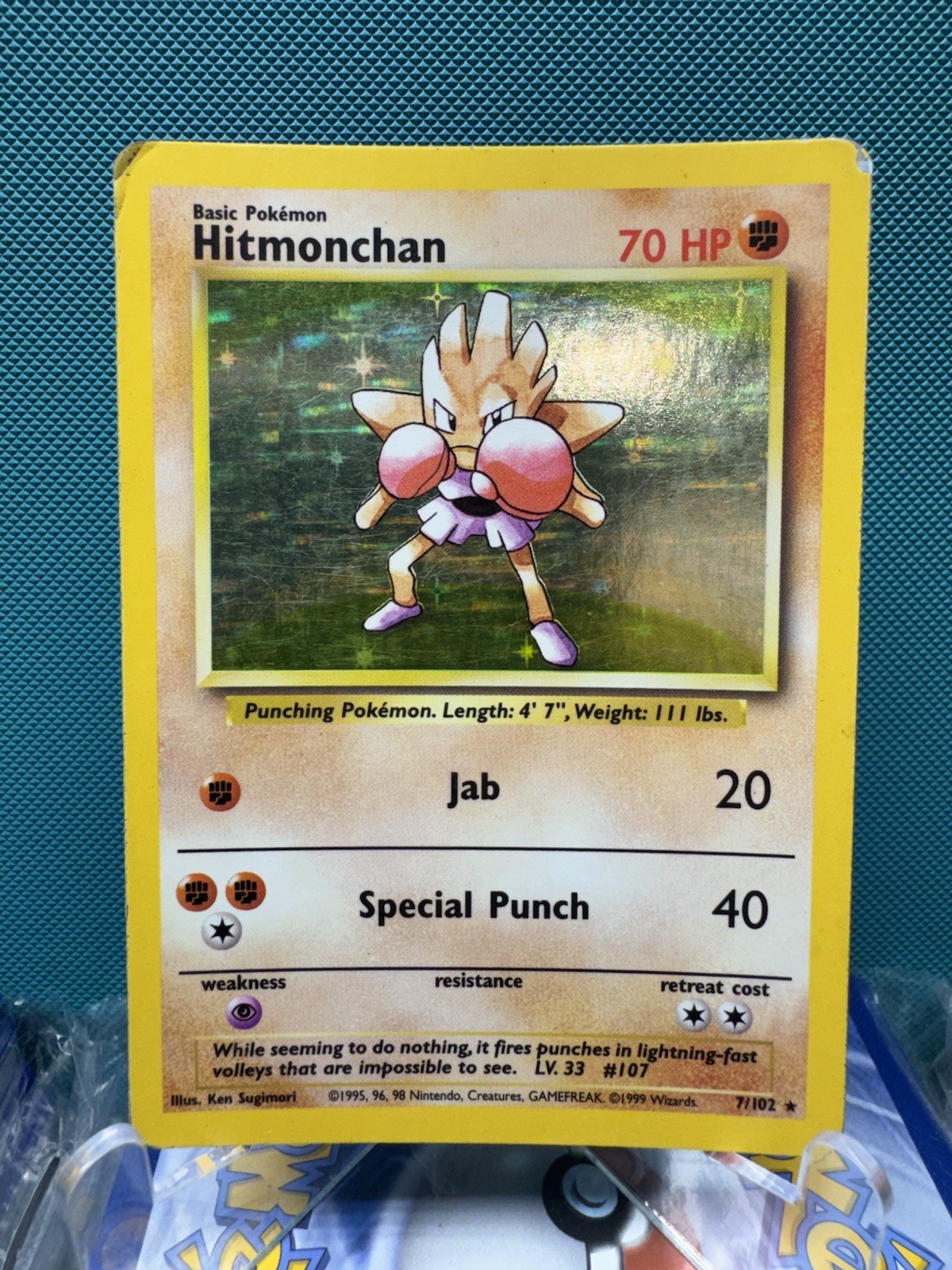 Pokemon TCG Hitmonchan 7/102 Holo WOTC: Base Set