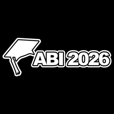Abitur Abi 2026 26 Abschlussklasse Aufkleber Sticker Vinylfolie Schule Gymnasium