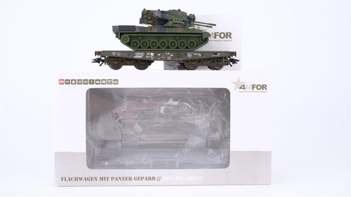 Märklin H0 48712 Schwerlast-Flachwagen mit Flak-Panzer Gepard  Rlmmps 650 der DB | Condition: Gebraucht