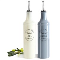 2-Teiliges Flaschen-Set FüR ÖL Und Essig - Farbige Glasflaschen Mit AusgießEr