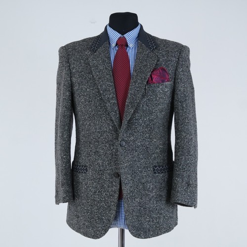 Italian Sport Coat 40S US Size ANDREA CELLI Textured Grey Wool Blazer Jacket - Picture 4 of 17