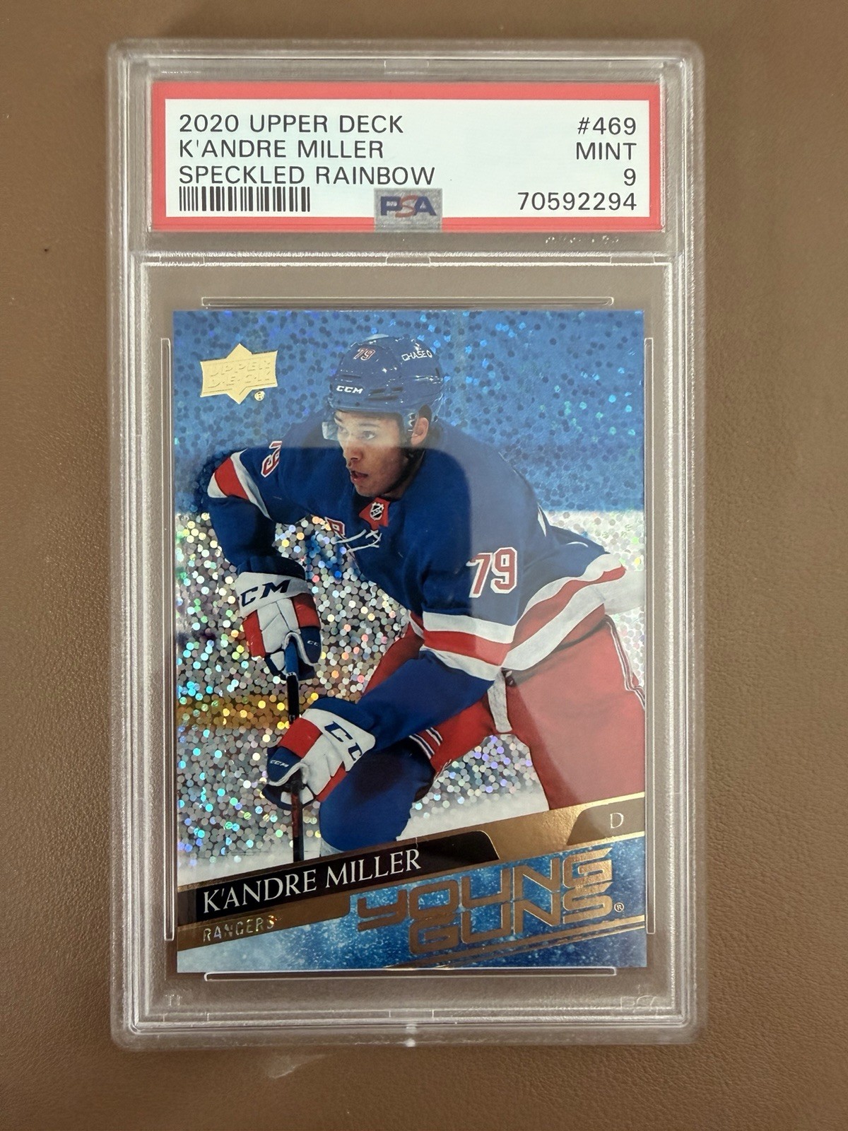 2020-21 Upper Deck #469 KāAndre Miller Speckled Rainbow Young Guns PSA 9 Mint RC