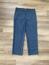 Dickies Work Pants Mens Flat Front Flex Straight Leg Slim Fit Blue 38x32