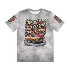 Classic Car Tee - The Man the Classic The Legend 1968 Mustang GT500  (AOP)