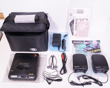 MINT 1990's Sony DiscMan D-11 Portable CD Player Complete w/Speakers/Wires/Case