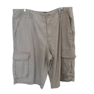 Mens Linen Blend Shorts 36 Marc Anthony Mens Cargo Beach Vacation Resort