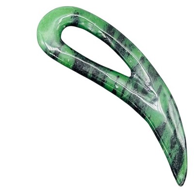 Ruby Zoisite Comma Pendant Bead | 94x28x6mm | Green Red | 1 Pendant Bead |