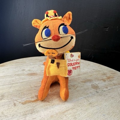 Vintage R. Dakin Dream Pet Velveteen  Fish & Chips  Cat Doll Dream Pet #23