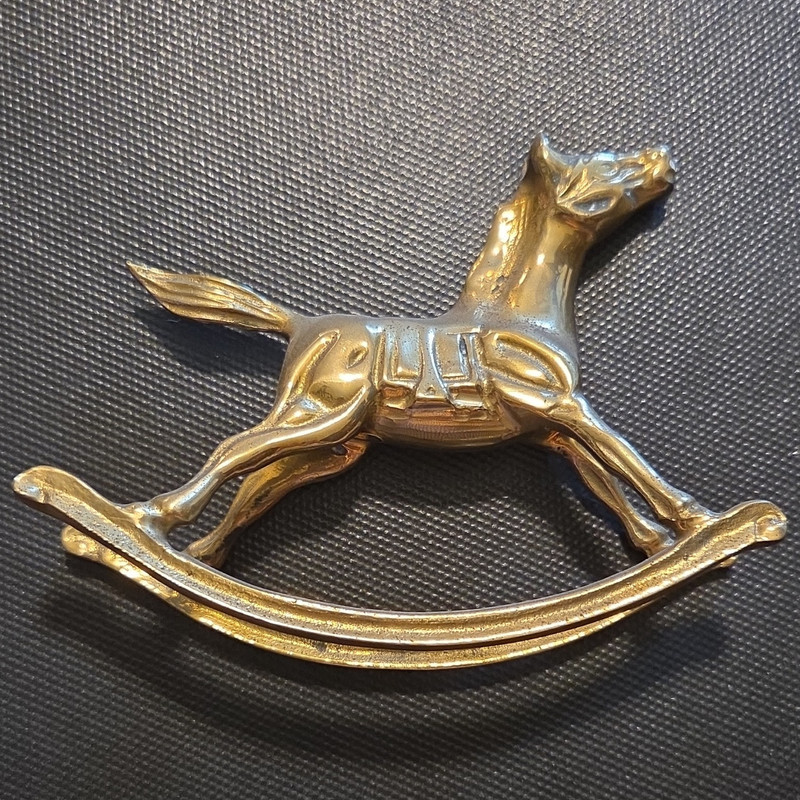 Metal Rocking Horse Figurine Decorative Metal Horse Animal Figure