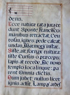 ca.1600 medieval antiphonary manuscript leaf produced in Spain.#61