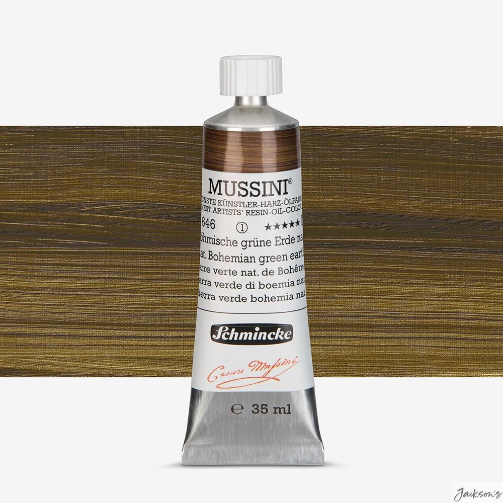 Schmincke Mussini Oil Paint Natural Earth Pigment 35ml Natural Bohemian Green...