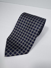 BROOKS BROTHERS made in USA Silk Tie 3.5  Men's 57  NWT Blue Silver Check VTG