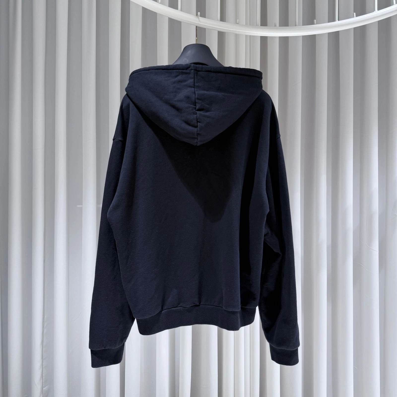 Felpa con cappuccio Celine XL logo cotone nero 133607048