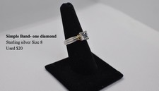 Simple Sterling silver Ring With Gem In center