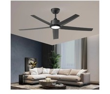ocioc Ceiling Fans with Lights, 52 inch Black Ceiling Fan with Light and Remote