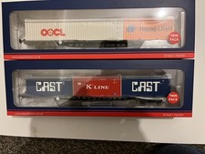 Bachmann 38-627A BR FGA Outer Flats 2-Pack BR TOPS 5 x 20/40ft ISO Containers  