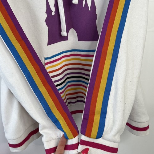 Disney Land Parks Size 1X Retro Striped Castle Pullover Hoodie Sweatshirt Unisex - Picture 9 of 12